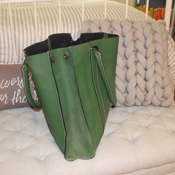 JCrew green leather tote bag - Picture 5 of 5